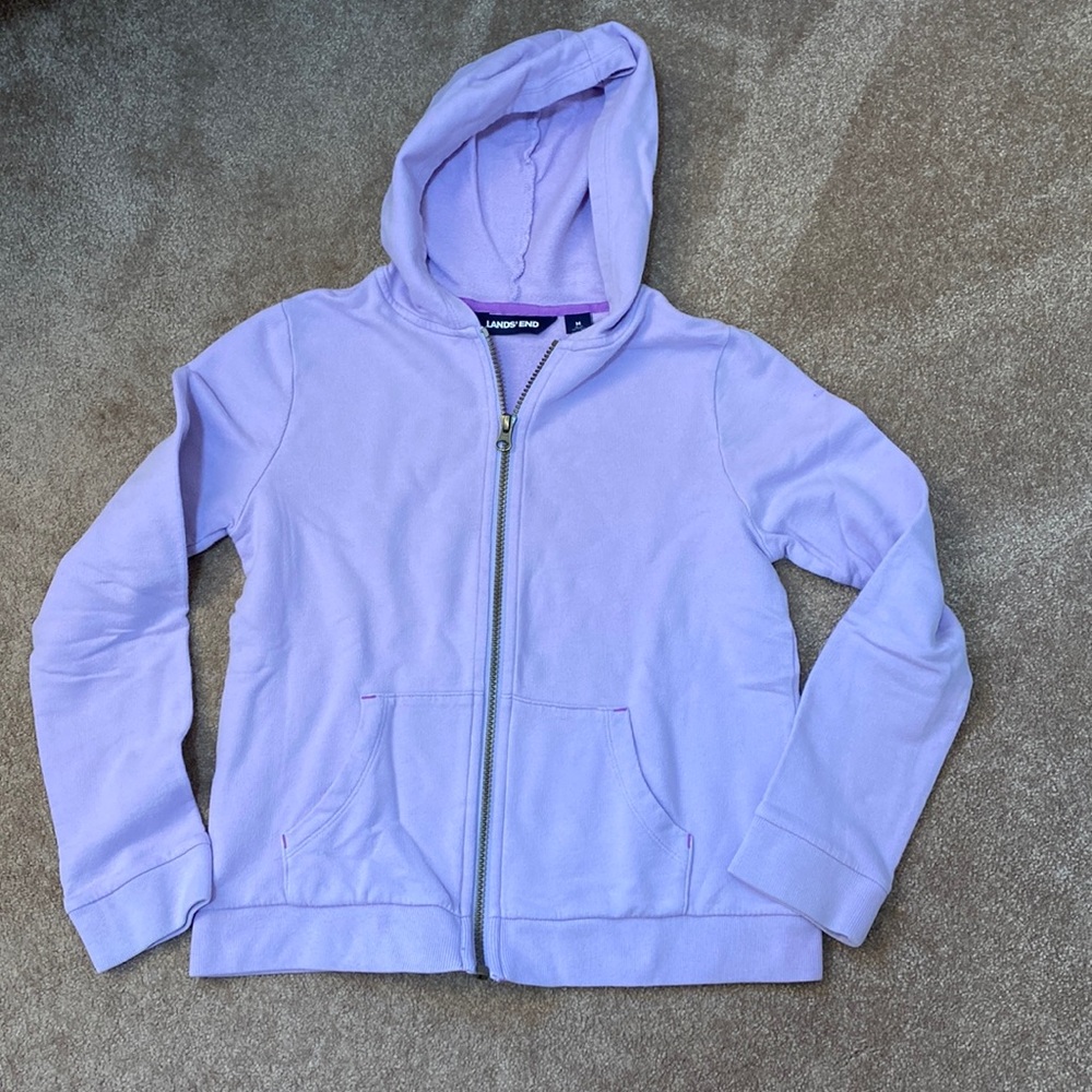 Lands End kids Sz m sweatshirt/hoodie with zipper 100 cotton